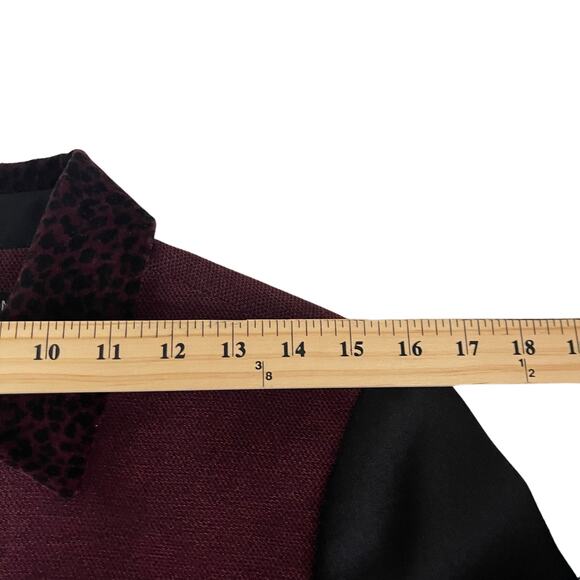 Kasper & Company Size 10 Vintage Grunge Goth Red Black Leopard Jacket - Picture 8 of 9